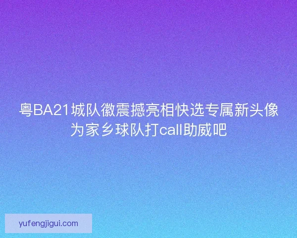 粤BA21城队徽震撼亮相快选专属新头像为家乡球队打call助威吧