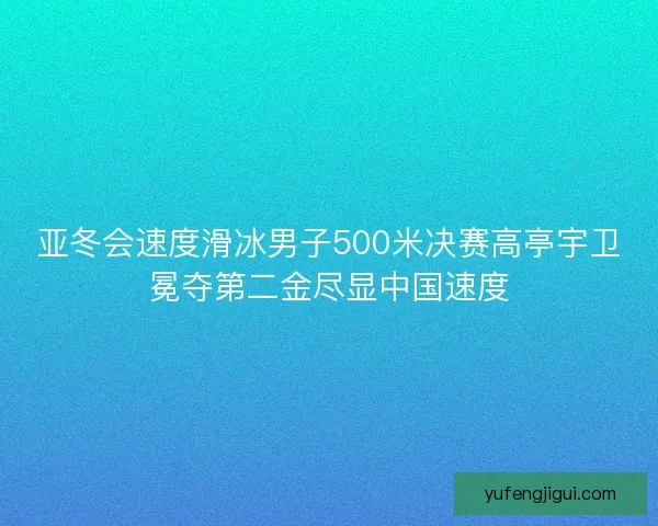 亚冬会速度滑冰男子500米决赛高亭宇卫冕夺第二金尽显中国速度